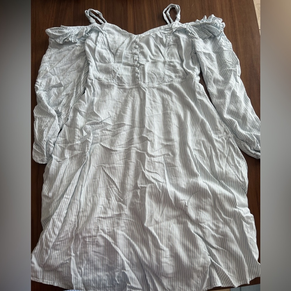 Torrid Light Blue and white striped dress